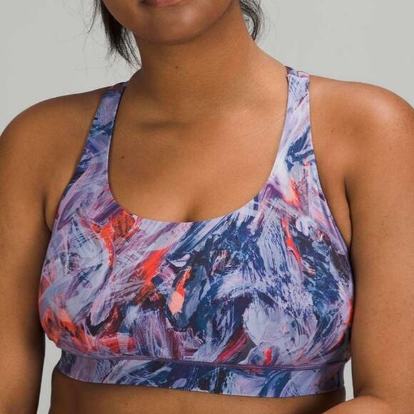 LULULEMON Energy Bra in Atmospheric Purple Multi size 4 Luxtreme Stretch - Picture 1 of 9
